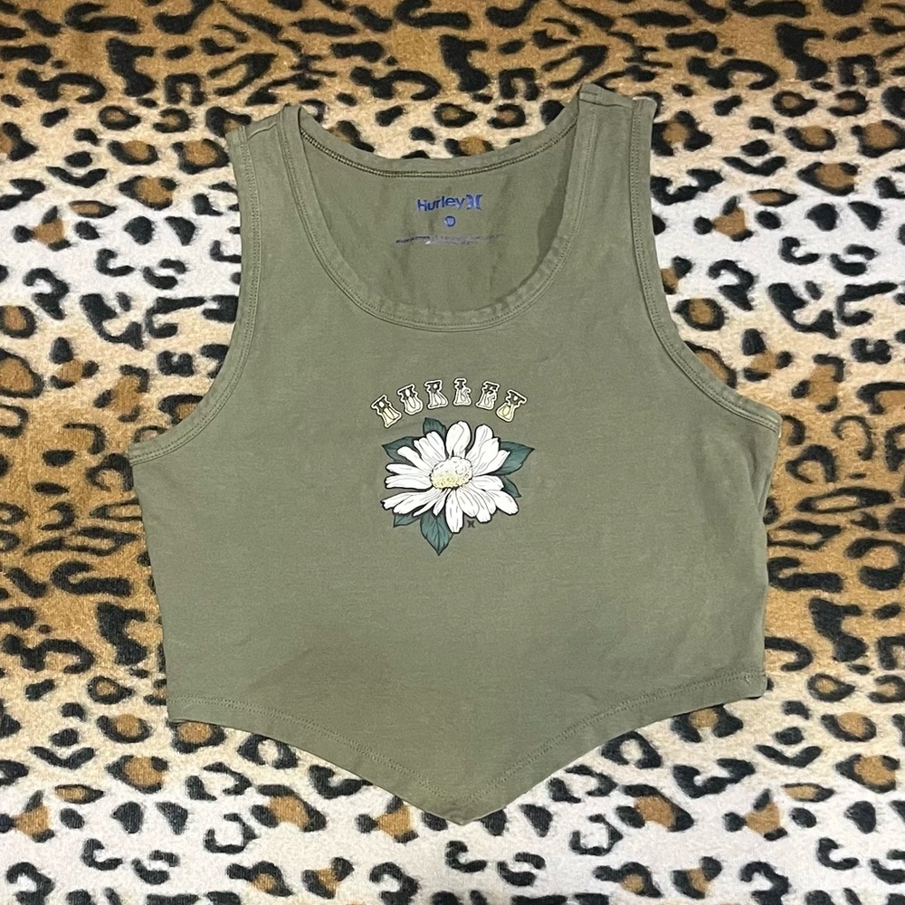 Hurley Sage Green Floral Tank Top